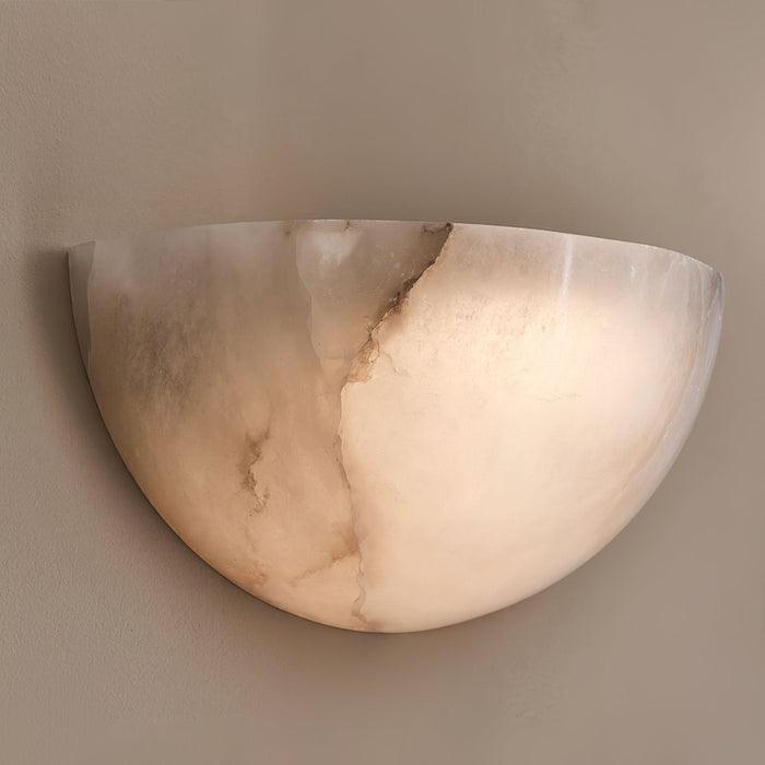 Alabaster Half - Moon Wall Sconce - Simprolos