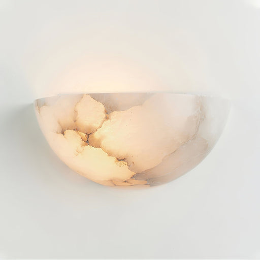 Alabaster Half - Moon Wall Sconce - Simprolos