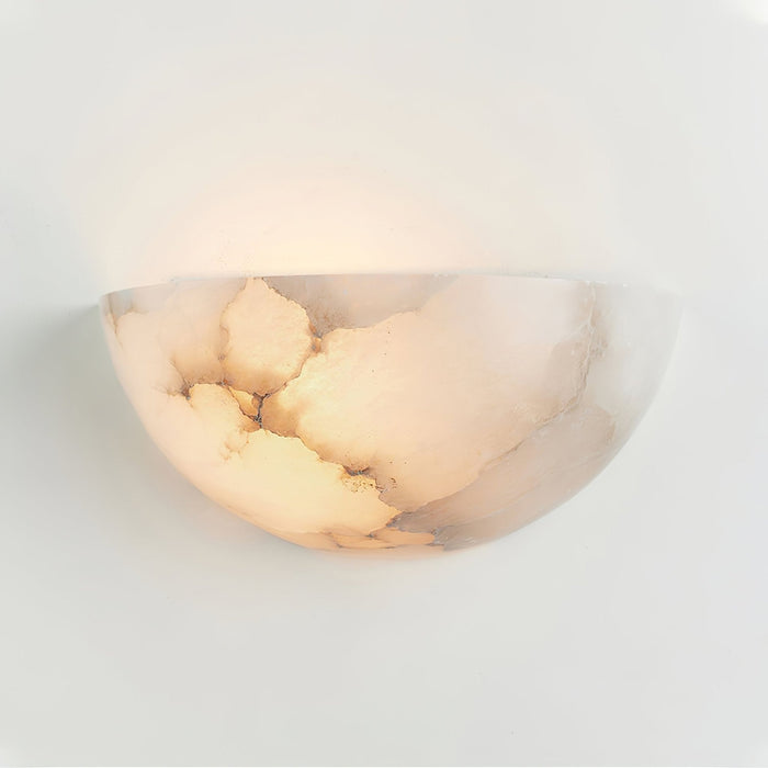 Alabaster Half - Moon Wall Sconce - Simprolos