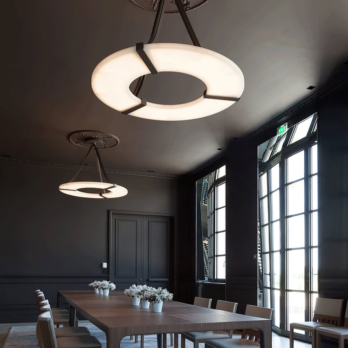 Alabaster Halo Pendant Light - Simprolos