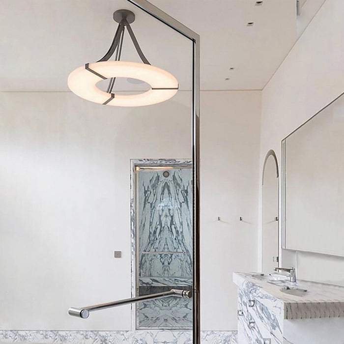 Alabaster Halo Pendant Light - Simprolos