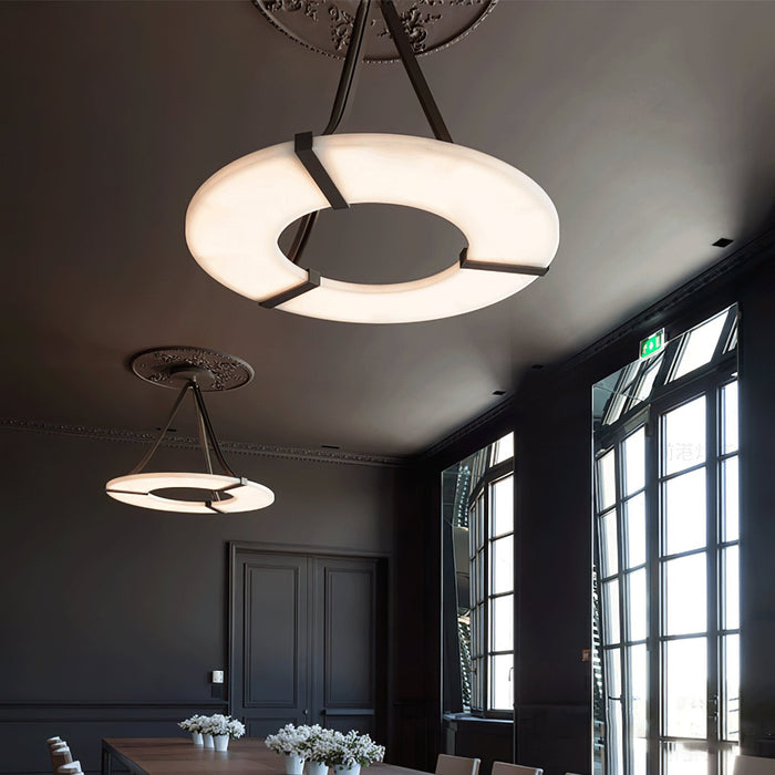 Alabaster Halo Pendant Light - Simprolos