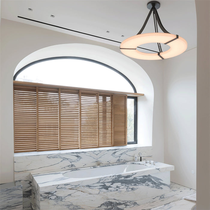 Alabaster Halo Pendant Light - Simprolos