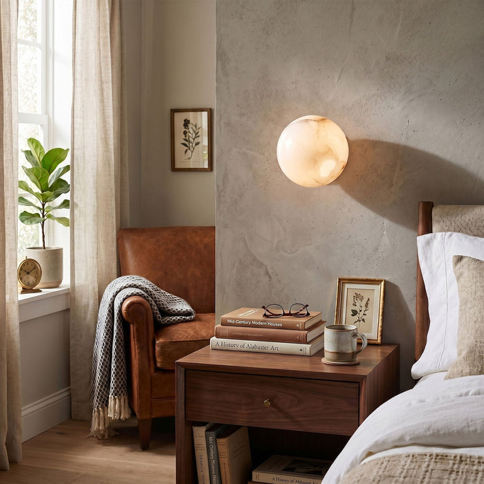 Alabaster Mini Orb Wall Lamp - Simprolos