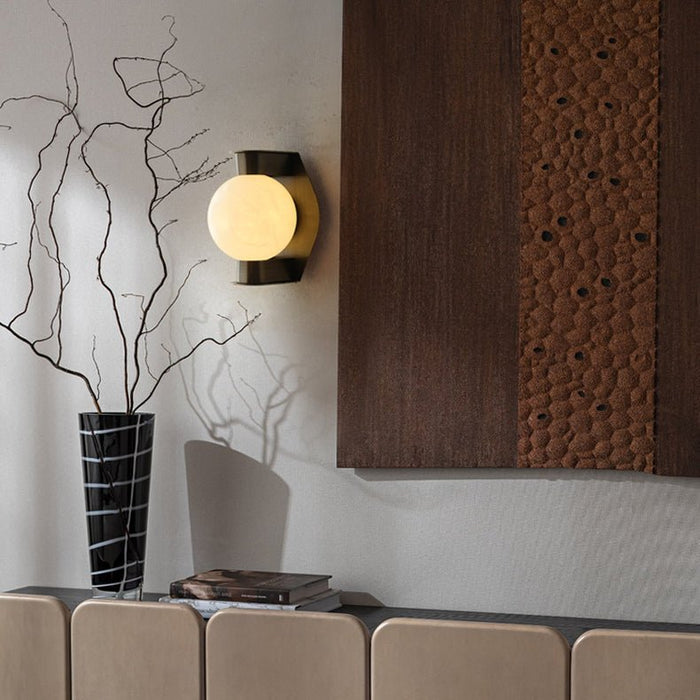 Alabaster Orb Alabaster Sconce - Simprolos