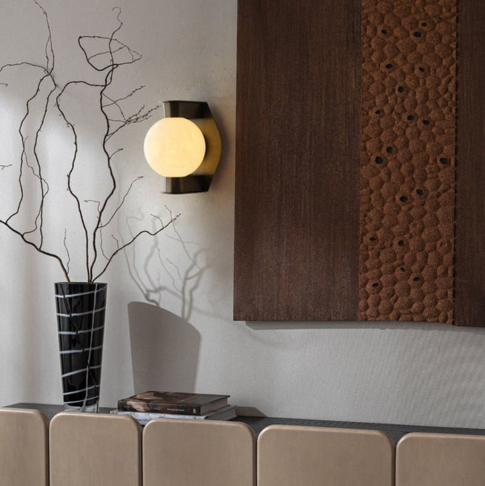 Alabaster Orb Alabaster Sconce - Simprolos
