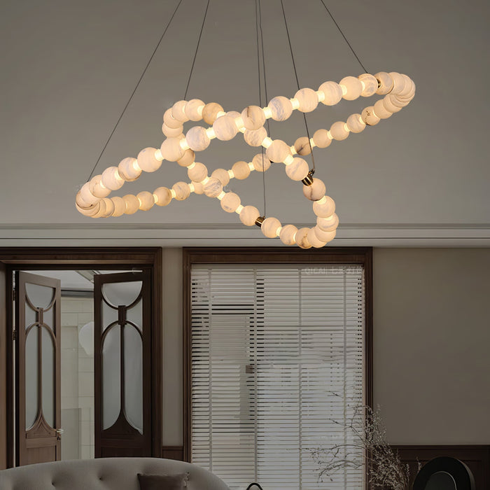 Alabaster Orb Ring Chandelier - Simprolos