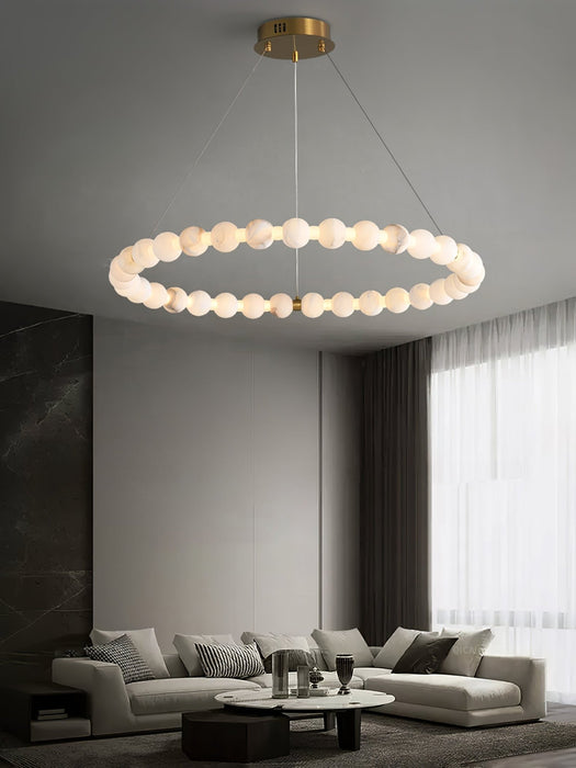 Alabaster Orb Ring Chandelier - Simprolos