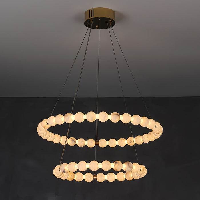 Alabaster Orb Ring Chandelier - Simprolos