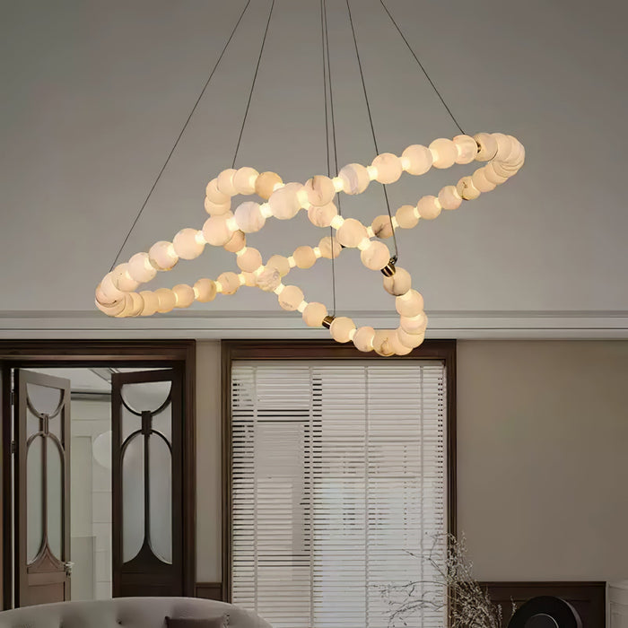 Alabaster Orb Ring Chandelier - Simprolos