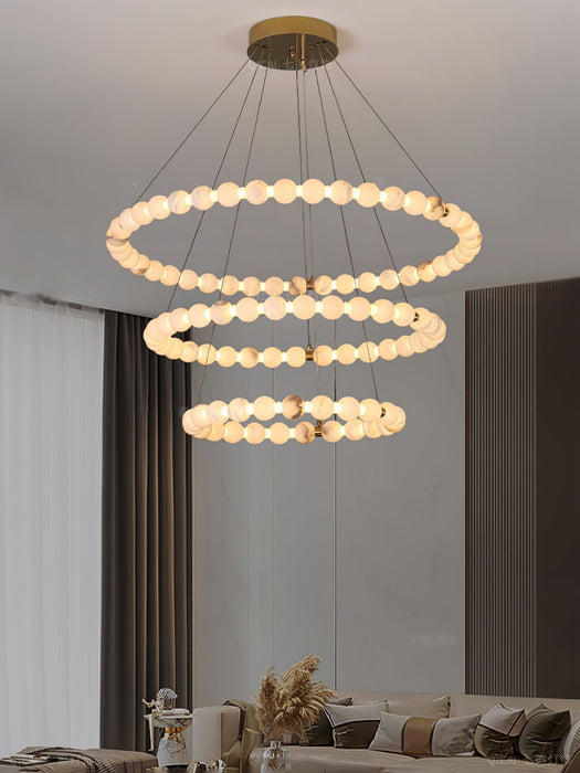 Alabaster Orb Ring Chandelier - Simprolos