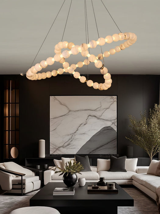 Alabaster Orb Ring Chandelier - Simprolos