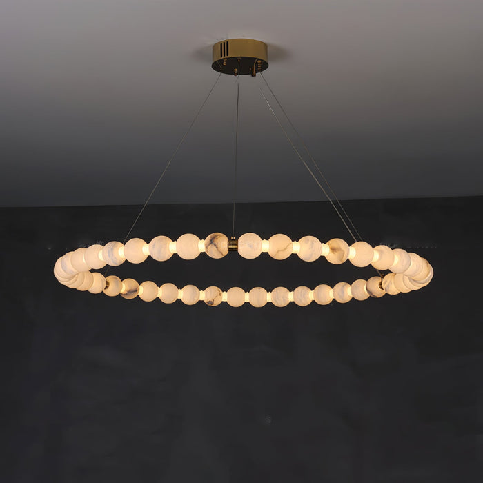 Alabaster Orb Ring Chandelier - Simprolos