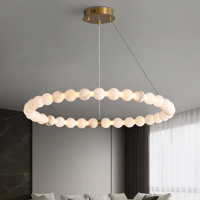 Alabaster Orb Ring Chandelier - Simprolos