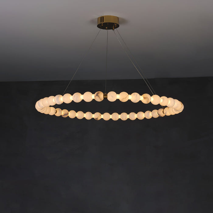 Alabaster Orb Ring Chandelier - Simprolos