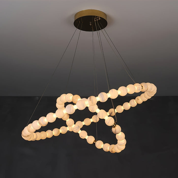 Alabaster Orb Ring Chandelier - Simprolos