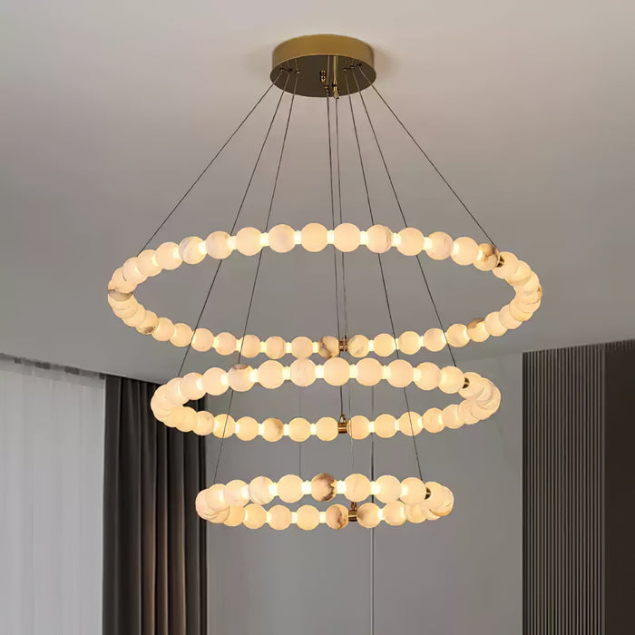 Alabaster Orb Ring Chandelier - Simprolos