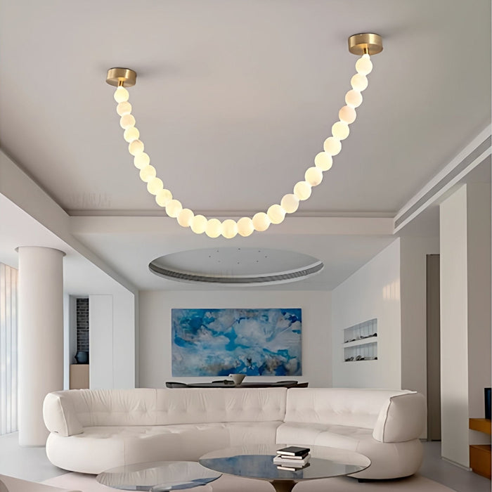 Alabaster Pearl Necklace Chandelier - Simprolos