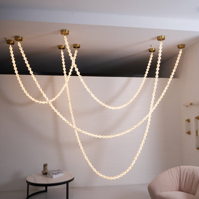 Alabaster Pearl Necklace Chandelier - Simprolos