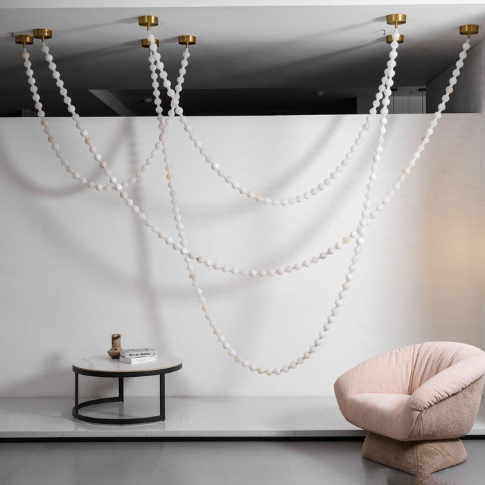 Alabaster Pearl Necklace Chandelier - Simprolos
