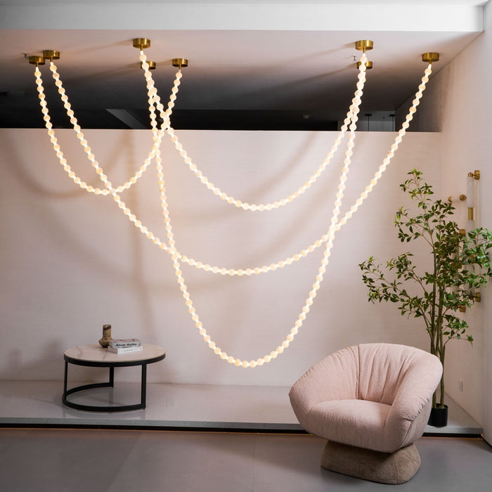 Alabaster Pearl Necklace Chandelier - Simprolos