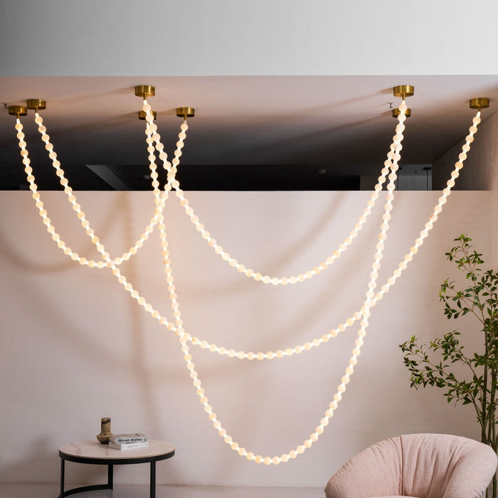 Alabaster Pearl Necklace Chandelier - Simprolos