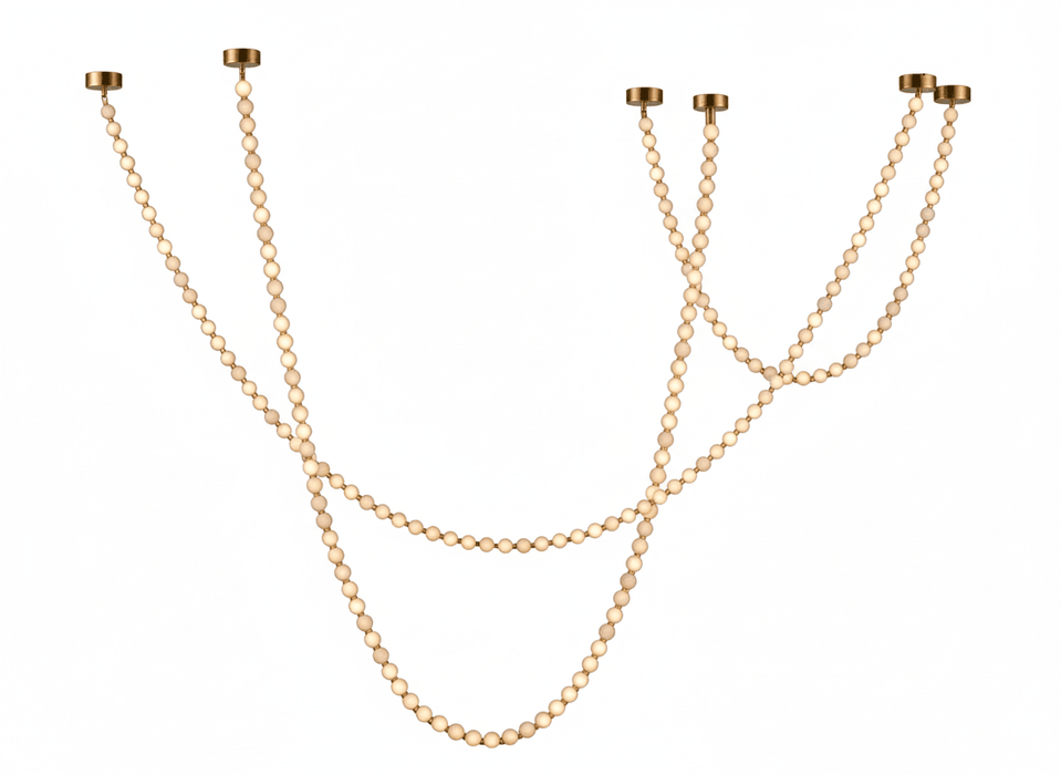 Alabaster Pearl Necklace Chandelier - Simprolos