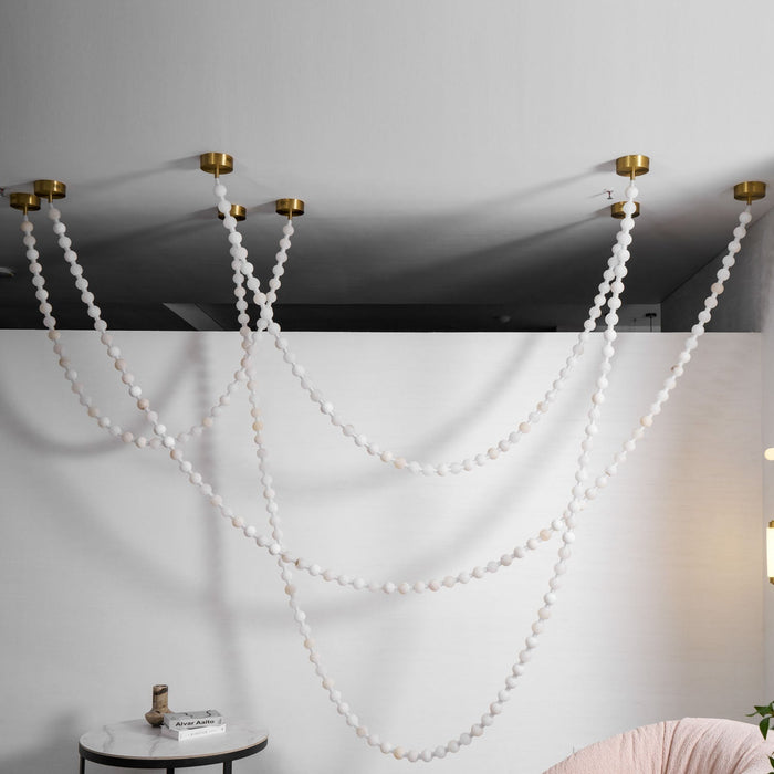 Alabaster Pearl Necklace Chandelier - Simprolos