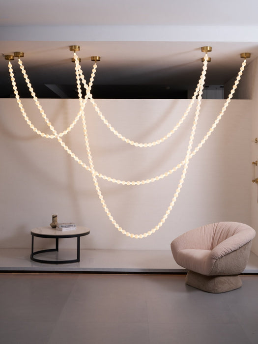 Alabaster Pearl Necklace Chandelier - Simprolos