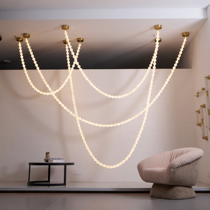 Alabaster Pearl Necklace Chandelier - Simprolos
