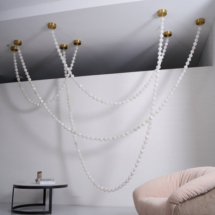 Alabaster Pearl Necklace Chandelier - Simprolos