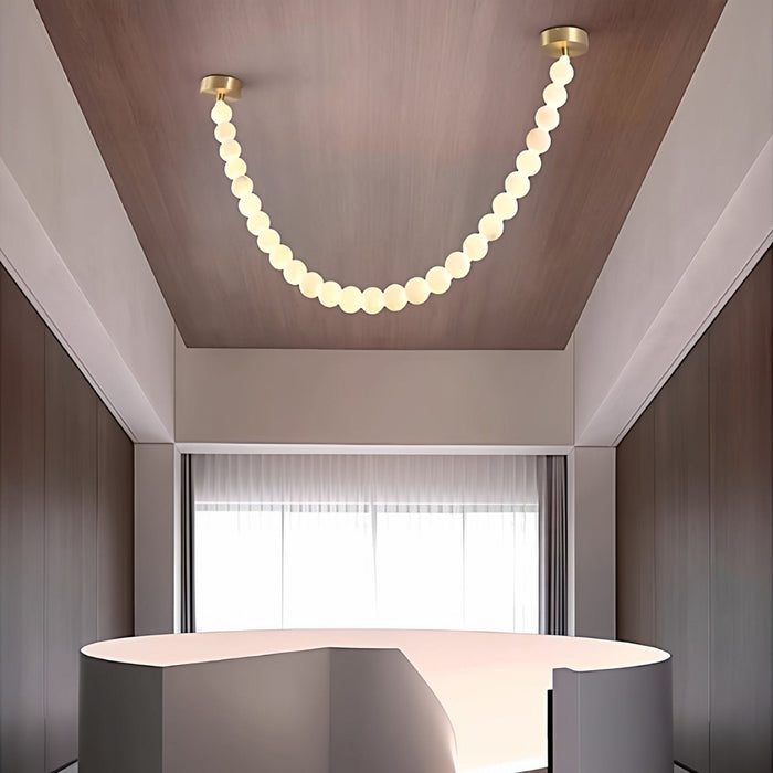 Alabaster Pearl Necklace Chandelier - Simprolos