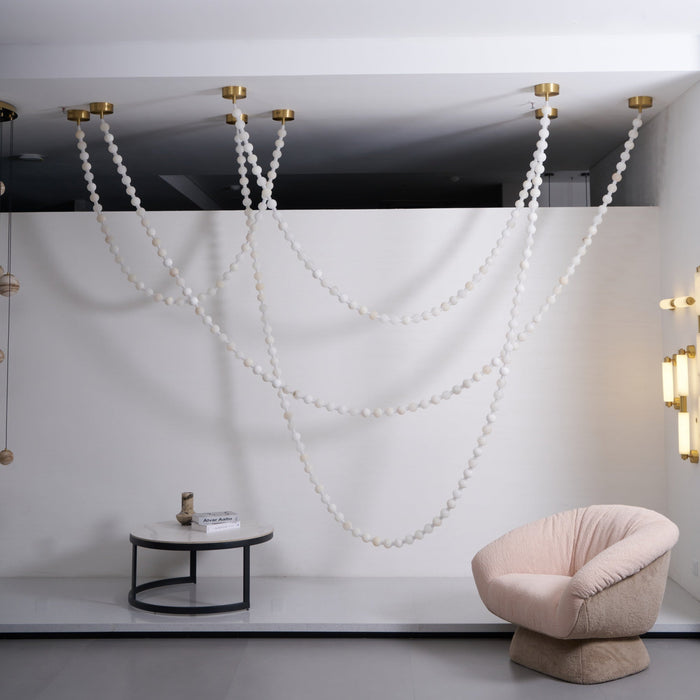 Alabaster Pearl Necklace Chandelier - Simprolos