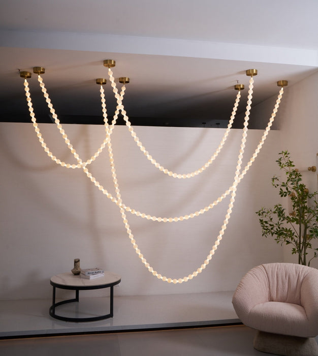 Alabaster Pearl Necklace Chandelier - Simprolos