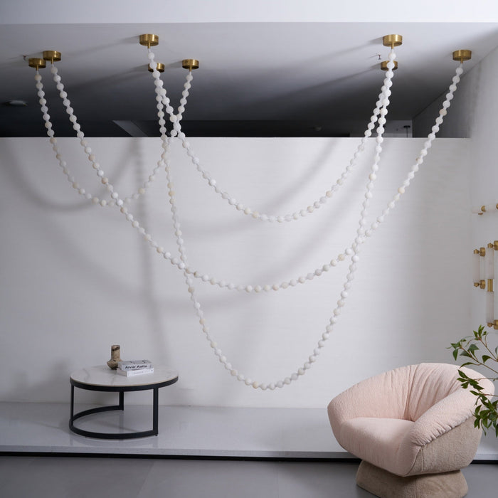 Alabaster Pearl Necklace Chandelier - Simprolos