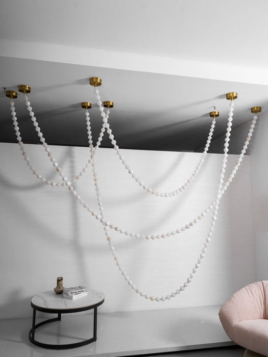 Alabaster Pearl Necklace Chandelier - Simprolos