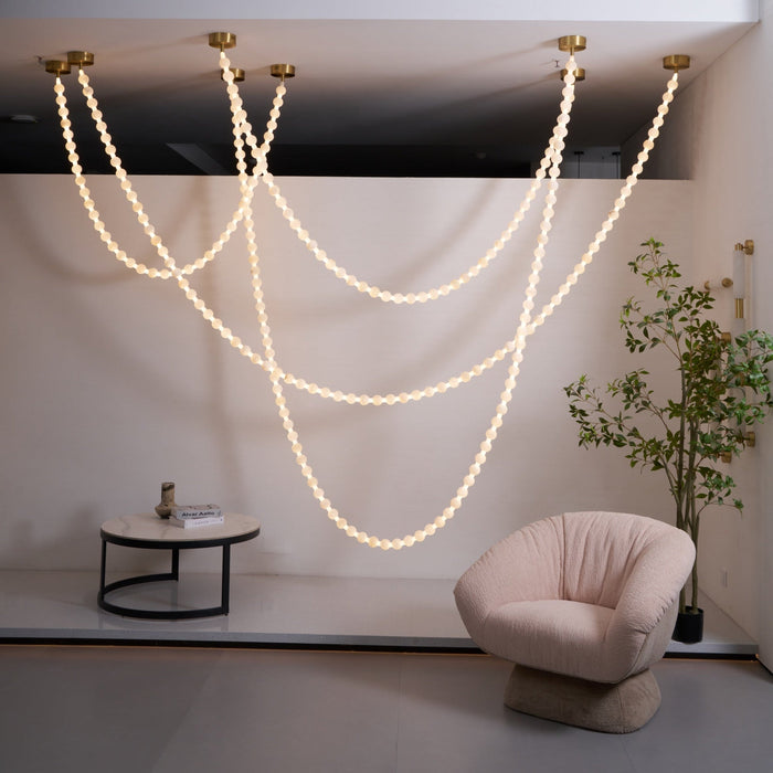 Alabaster Pearl Necklace Chandelier - Simprolos