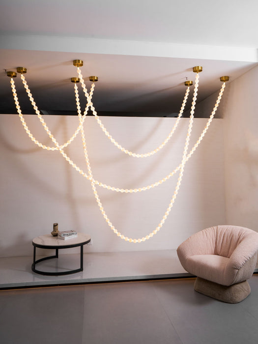 Alabaster Pearl Necklace Chandelier - Simprolos