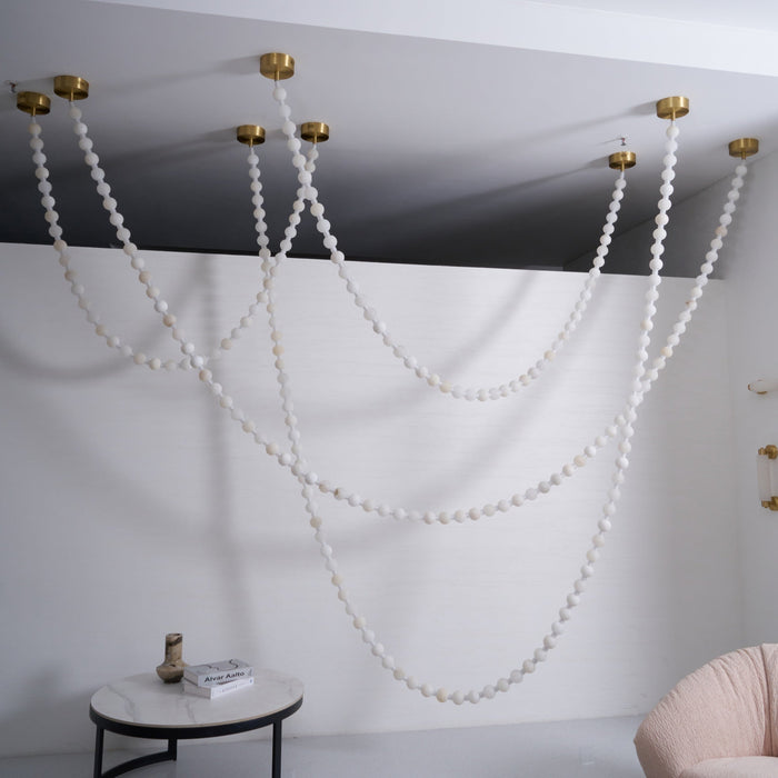 Alabaster Pearl Necklace Chandelier - Simprolos