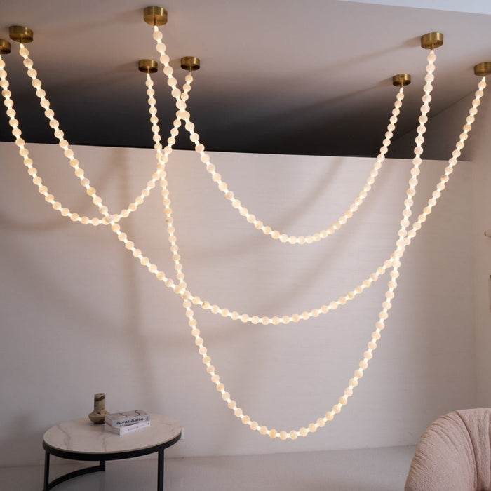 Alabaster Pearl Necklace Chandelier - Simprolos