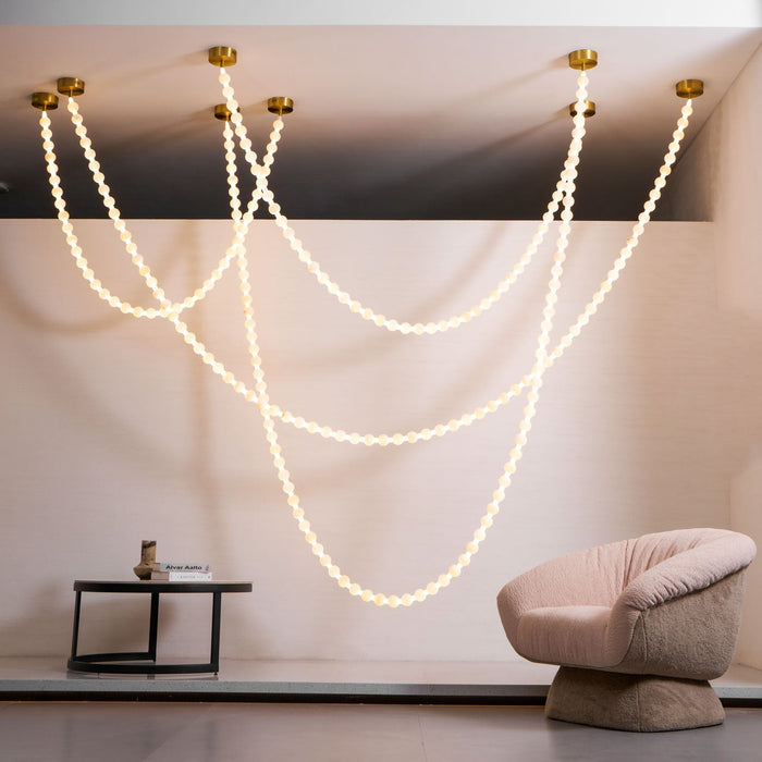 Alabaster Pearl Necklace Chandelier - Simprolos