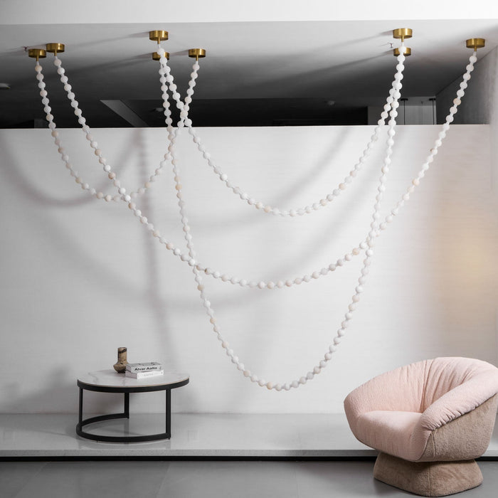 Alabaster Pearl Necklace Chandelier - Simprolos
