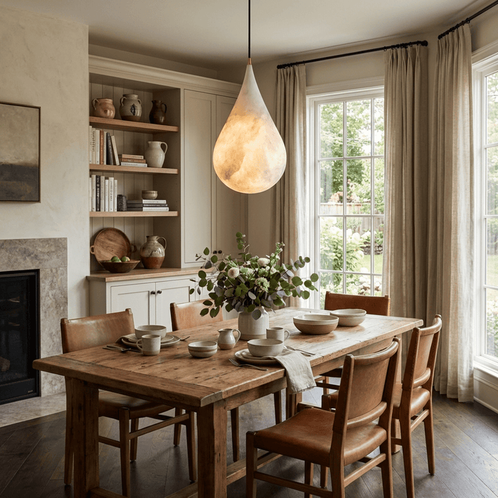 Alabaster Raindrop Pendant Light - Simprolos
