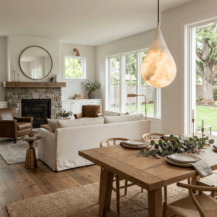 Alabaster Raindrop Pendant Light - Simprolos