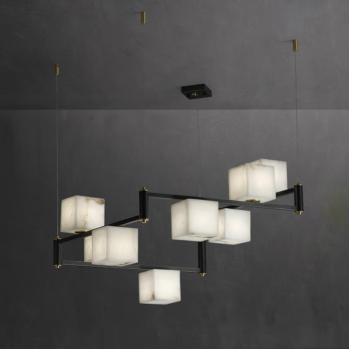 Alabaster Square Box Chandelier - Simprolos