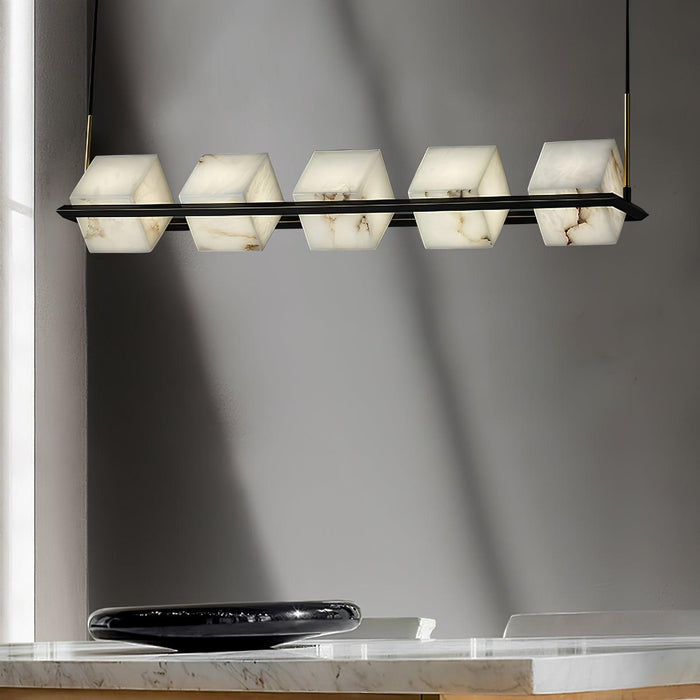 Alabaster Square Box Chandelier - Simprolos
