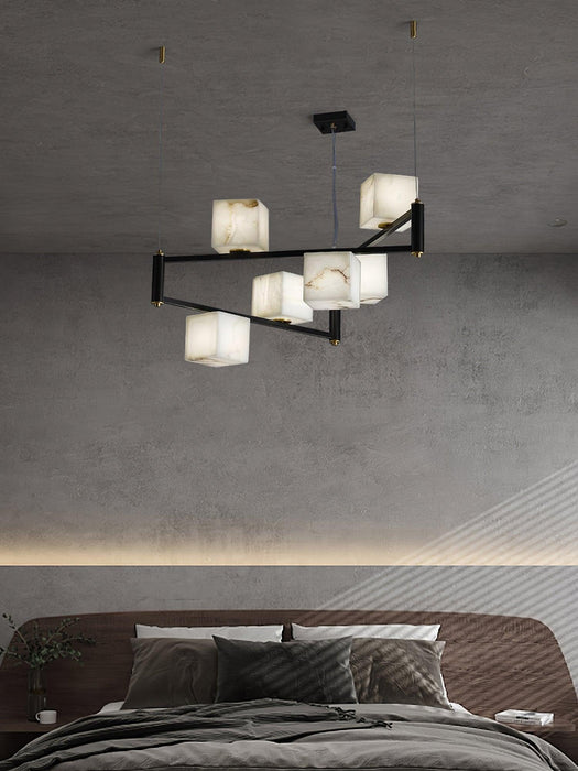 Alabaster Square Box Chandelier - Simprolos