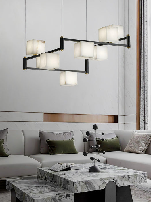 Alabaster Square Box Chandelier - Simprolos
