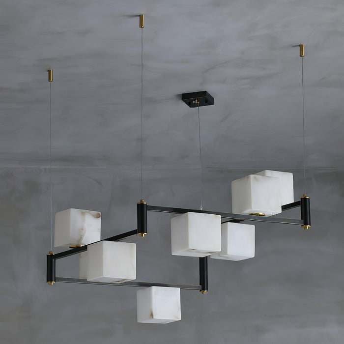 Alabaster Square Box Chandelier - Simprolos