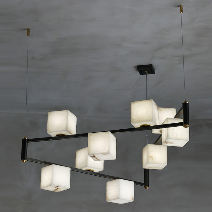 Alabaster Square Box Chandelier - Simprolos